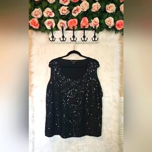 Jessica Classic Sequined Party Sleeveless Blouse